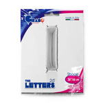 Balon foliowy Litera I, 66cm,Srebrna