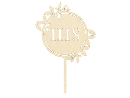 Wooden IHS Communion Topper, 23cm