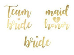 Tattoos waschbarer Bachelorette-Abend, Teambraut, Golde 13-tlg.
