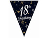 Papiergirlande, Flaggen, Schwarze Bunting, 18. Geburtstag, 270 cm