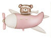 Foil balloon light pink Teddy Bear in Plane 94x61cm