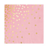 Pink napkins with golden dots 33x33cm, 10 pcs.