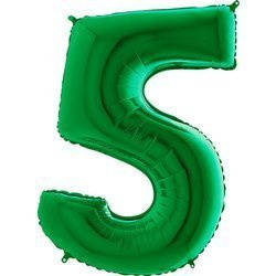 Foil balloon Digit 5 ​​Green - 102 cm Grabo Green / Mint
