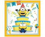 Paper napkins yellow Minions 33x33 cm 20 pcs