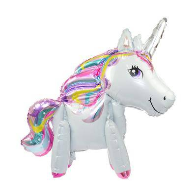 Folienballon - 3D stehendes Einhorn, 55 cm