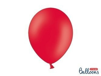 Balony lateksowe Strong, Czerwone, Pastel Poppy Red, 30cm, 50 szt.