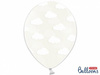 Balony 30cm, Chmurki, Crystal Clear (1 op. / 6 szt.)
