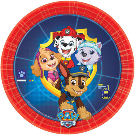 Paw Patrol colored paper plates 18 cm, 8 pcs.