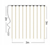 LED Lichtervorhang 3x3m, warmweiß, mit Steuerung