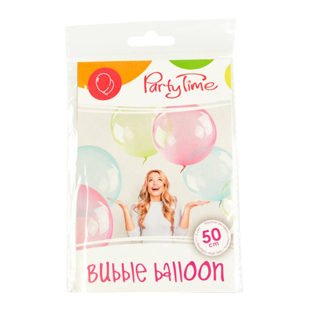 Balon Przezroczysty Bobo, Okrągła czerwona bańka, 50 cm
