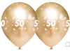 Latexballoons "50", goldene Chrom, 30cm, 10 Stk.