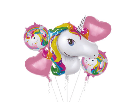 Folienballons Birthday Unicorn Set, 6 el.