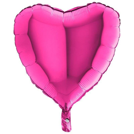 Folienballon - Magenta, Herz, 46 cm, Grabo