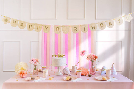 Felt Happy Birthday Banner, Pink, 3m