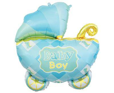 Foil balloon Trolley, Baby Boy, Baby Shower - 60 cm