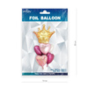 A set of pink balloons with a crown 6pcs