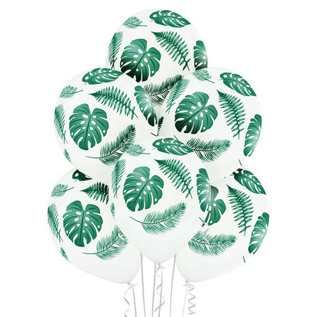 Tropical Leaves latex balloons, 30 cm, 6 pcs