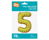 Foil balloon digit 5, cookie 78cm
