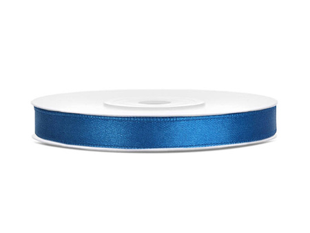 Satin ribbon, blue ribbon 6mm / 25m