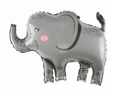 Bug Art Elephant & Balloons Greeting Card - Foil Embossed Blank Card With Envelope