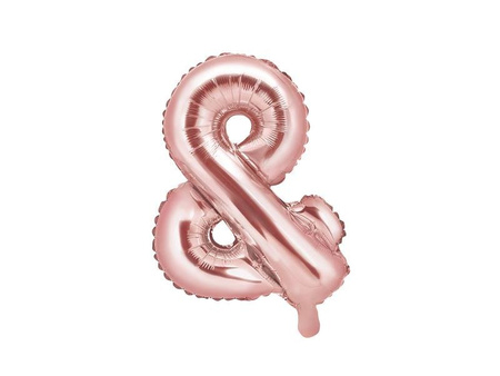 Foil balloon letter ampersand, 35cm, pink gold