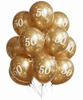 Latexballoons "50", goldene Chrom, 30cm, 10 Stk.