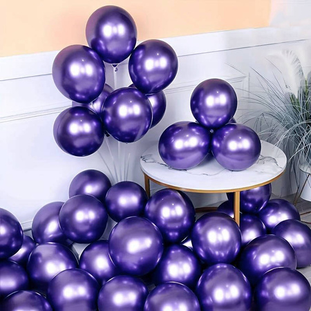 Latex balloons chrome purple, 30cm, 50 pcs