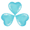 Foil balloon light blue heart, 23cm, 3 pcs