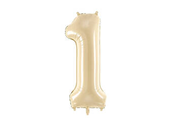 The number 1 Foil balloon, 72cm, beige, cream