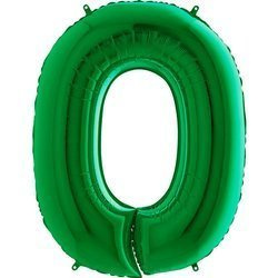 Foil balloon Digit 0 Green - 102 cm Grabo Green / Mint