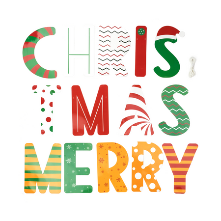 Merry christmas banner garland, 3m.