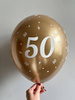 Latexballoons "50", goldene Chrom, 30cm, 50 Stk.