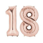 Zestaw Balony Foliowe Cyfry 18 Urodziny Rose Gold różowe złoto, 86cm