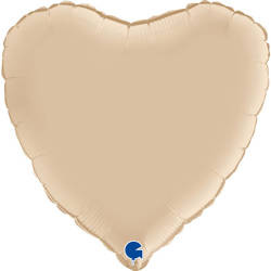 Folienballon - Satin Creme Herz 46 cm, Grabo