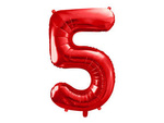 Foil balloon Number 5 red, 86cm
