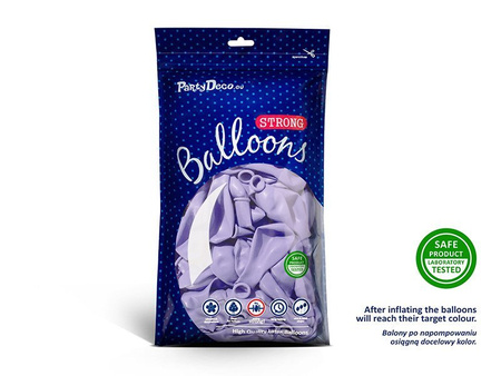 Balony lateksowe Strong Liliowe, Pastel Light Lilac, 30cm, 10szt.