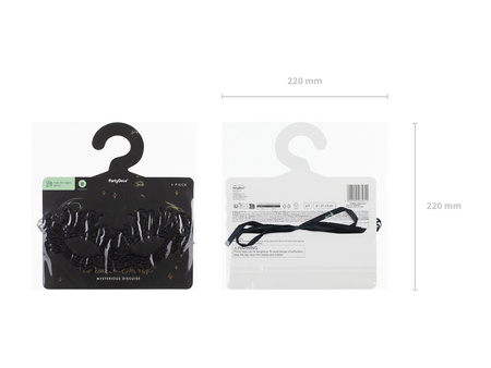 Maska karnawałowa koronkowa czarna 21x8cm