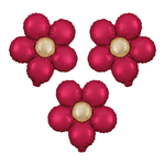 Matte Red Flower Foil Balloon, 45 cm, Set of 3 pcs