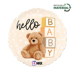 Folienballon Hello Baby Teddy Bear Braun 45 cm