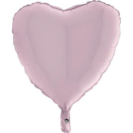 Folienballon, Pastellrosa, Herz, 46 cm, Grabo