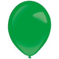 Balony lateksowe Zielone, Decorator Metallic Festive Green, 35cm, 50 szt.