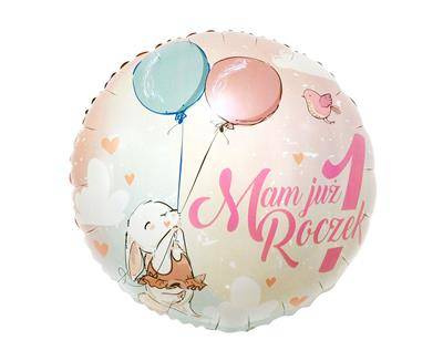 Foil balloon, I already have 1 year, bunny, 46 cm