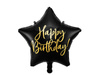 Foil Balloon Happy Birthday Black Star 40cm