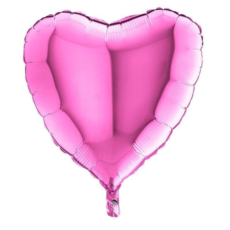 Folienballon - Fuchsia Rosa, Herz 46 cm, Grabo