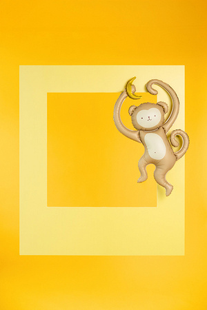 Monkey Foil Balloon Beige Cream 51x88cm