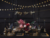Serwetki Happy New Year, czarne, 33cm, 20 szt.