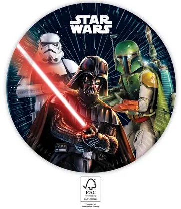 Paper plates, Multicolor, Star Wars, 23 cm, 8 pcs.