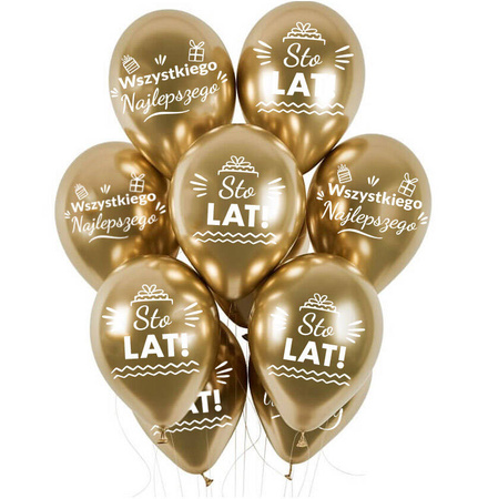 Chrome Sto Lat birthday balloons, 30 cm, 50 pcs