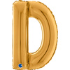 Foil balloon letter D, 66cm, gold