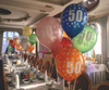 Latex balloons with number '40', 30cm metallic mix various colors (1 op. / 6 pcs.)